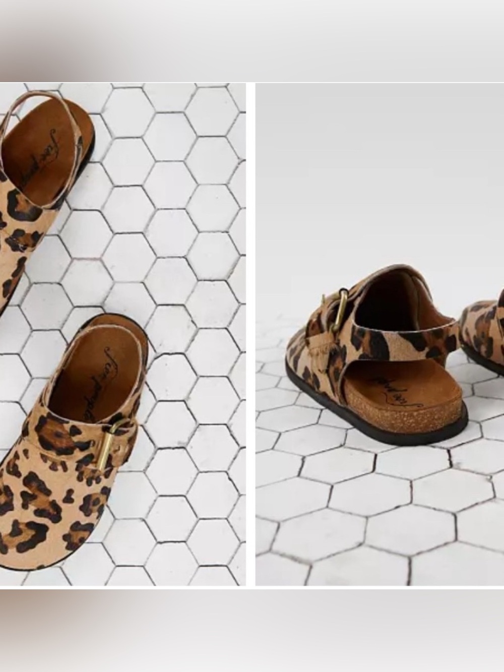 Free People Leopard Print Slingback Mules in Tan and Black - Picture 4 of 11